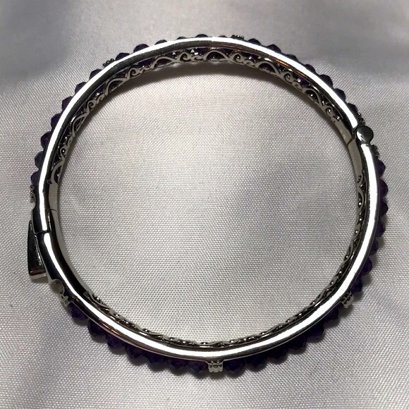 🌹Amethyst Beaded Bangle Bracelet - Picture 4 of 9